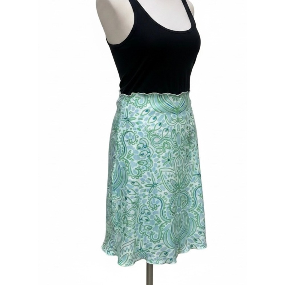 Jean-Pierre Klifa D-Skirt Reversible M Green Blue Tentacle Tales Stretch Coastal